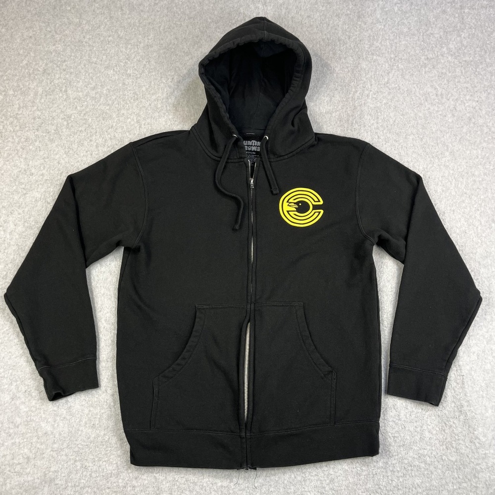 Counting Crows Hoodie Mens Medium Black Zip Up Band Merch Cotton
